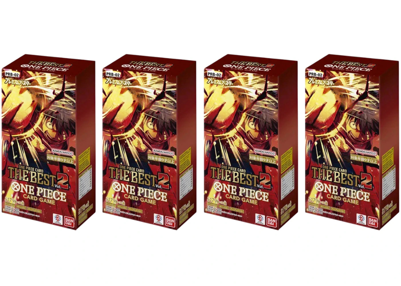 2025 Bandai One Piece The Best Vol.2 (PRB-02) Booster Box 4x Lot