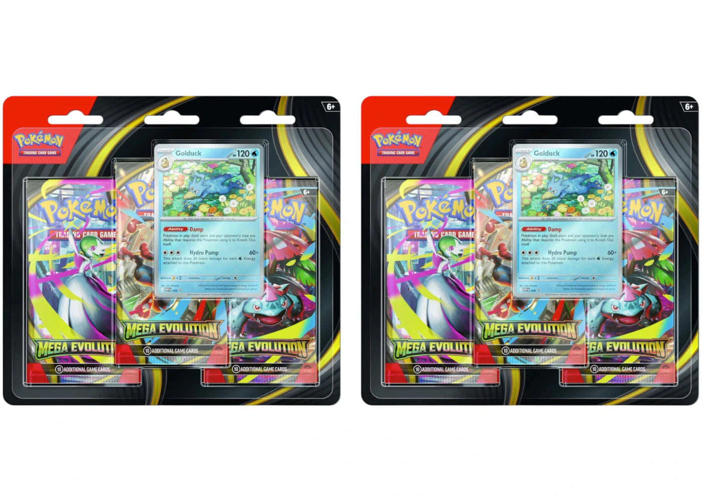 2025 Pokémon Mega Evolution Golduck 3-Pack Blister Pack 2x Lot