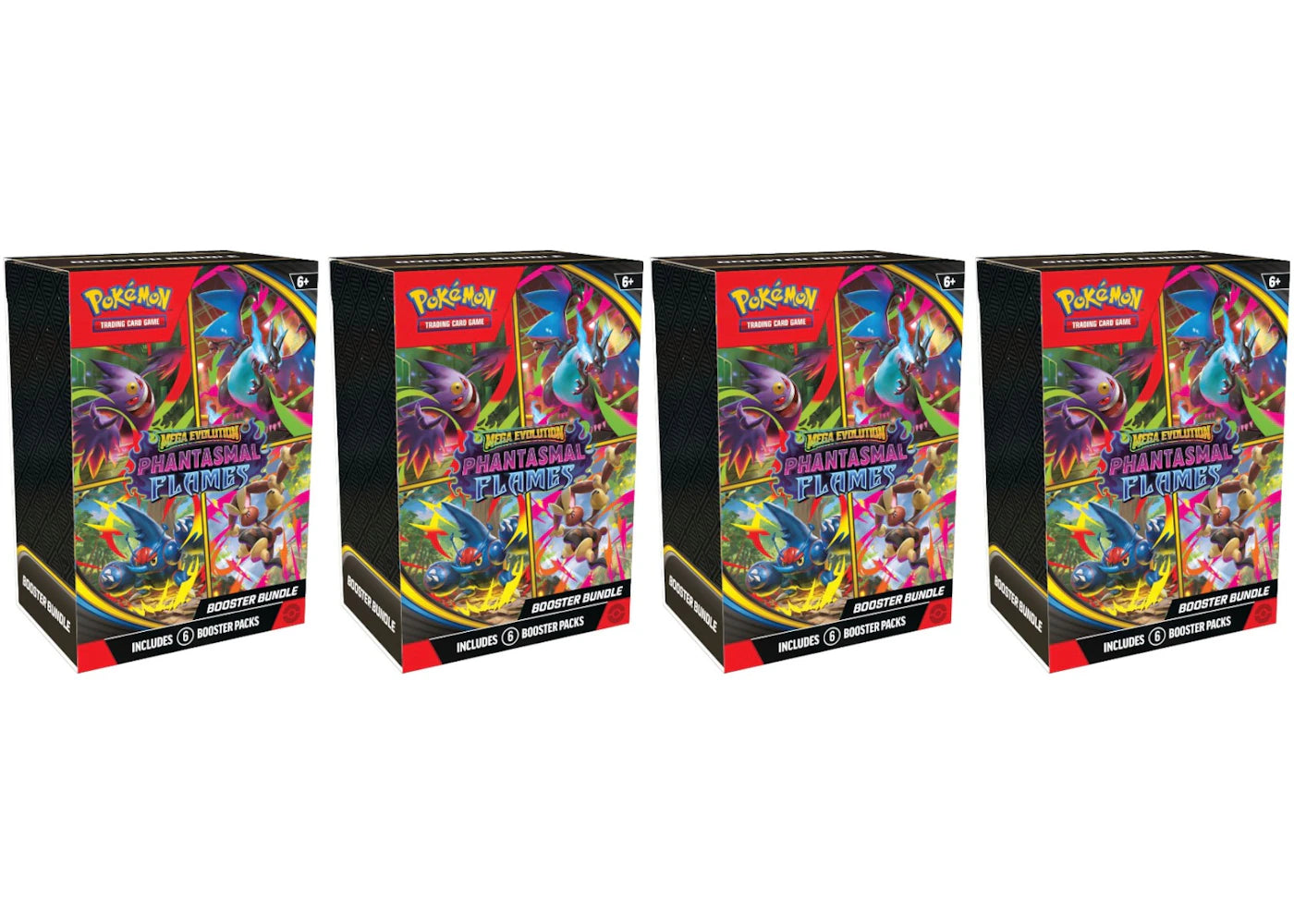 2025 Pokémon Mega Evolution Phantasmal Flames Booster Bundle 4x Lot