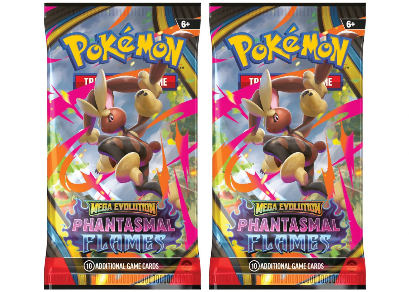 2025 Pokémon Mega Evolution Phantasmal Flames Mega Lopunny Booster Pack 2x Lot