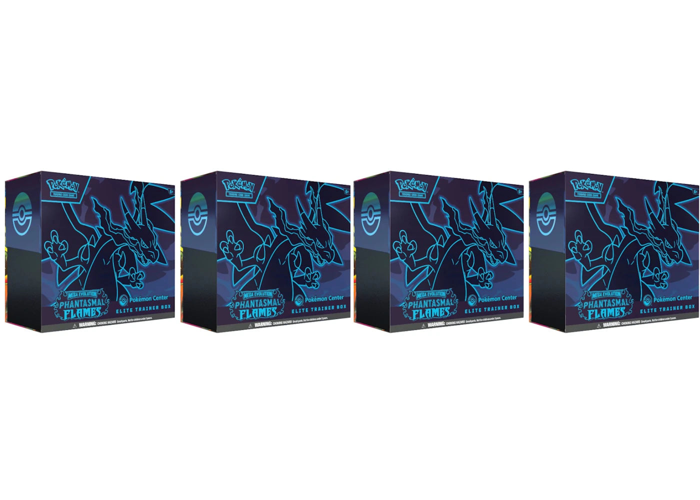2025 Pokémon Mega Evolution Phantasmal Flames Pokemon Center Elite Trainer Box 4x Lot