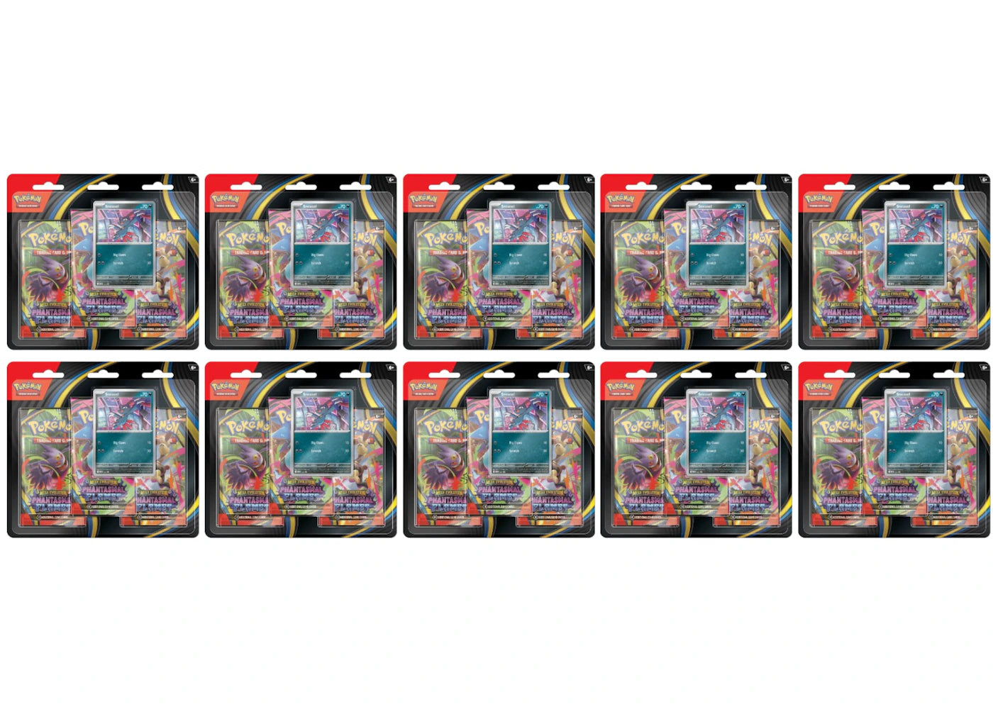 2025 Pokémon Mega Evolution Phantasmal Flames Sneasel 3Pk Booster Blister 10x Lot