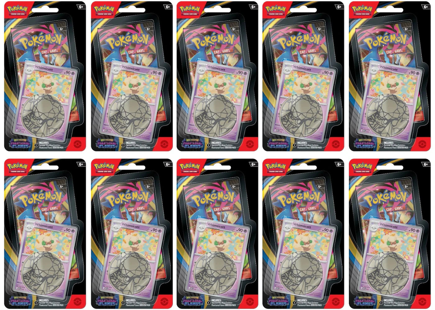 2025 Pokémon Mega Evolution Phantasmal Flames Whimsicott Blister Pack 10x Lot