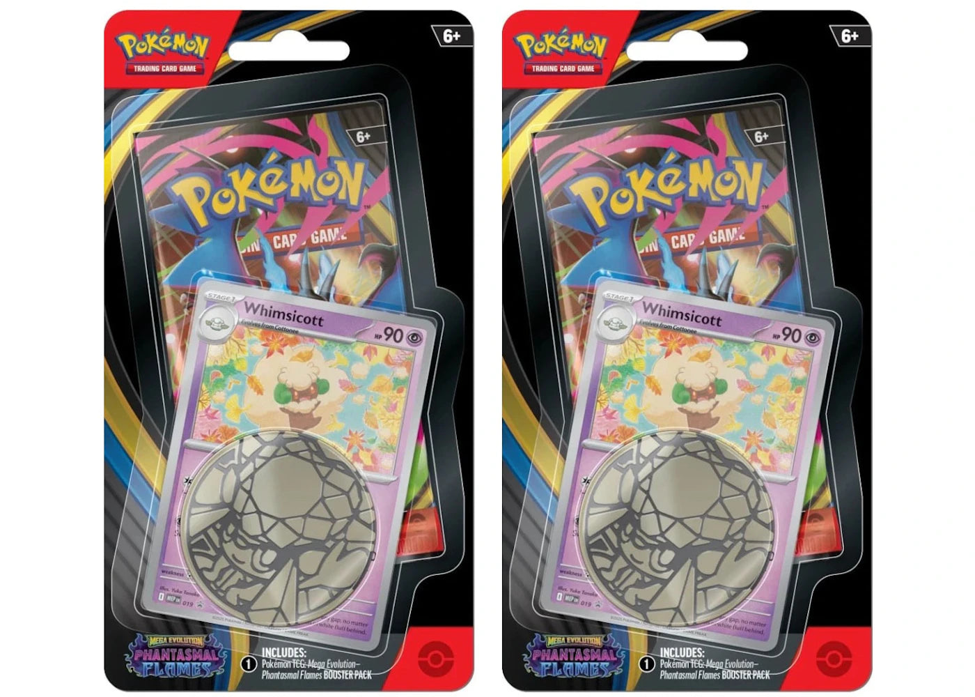 2025 Pokémon Mega Evolution Phantasmal Flames Whimsicott Blister Pack 2x Lot