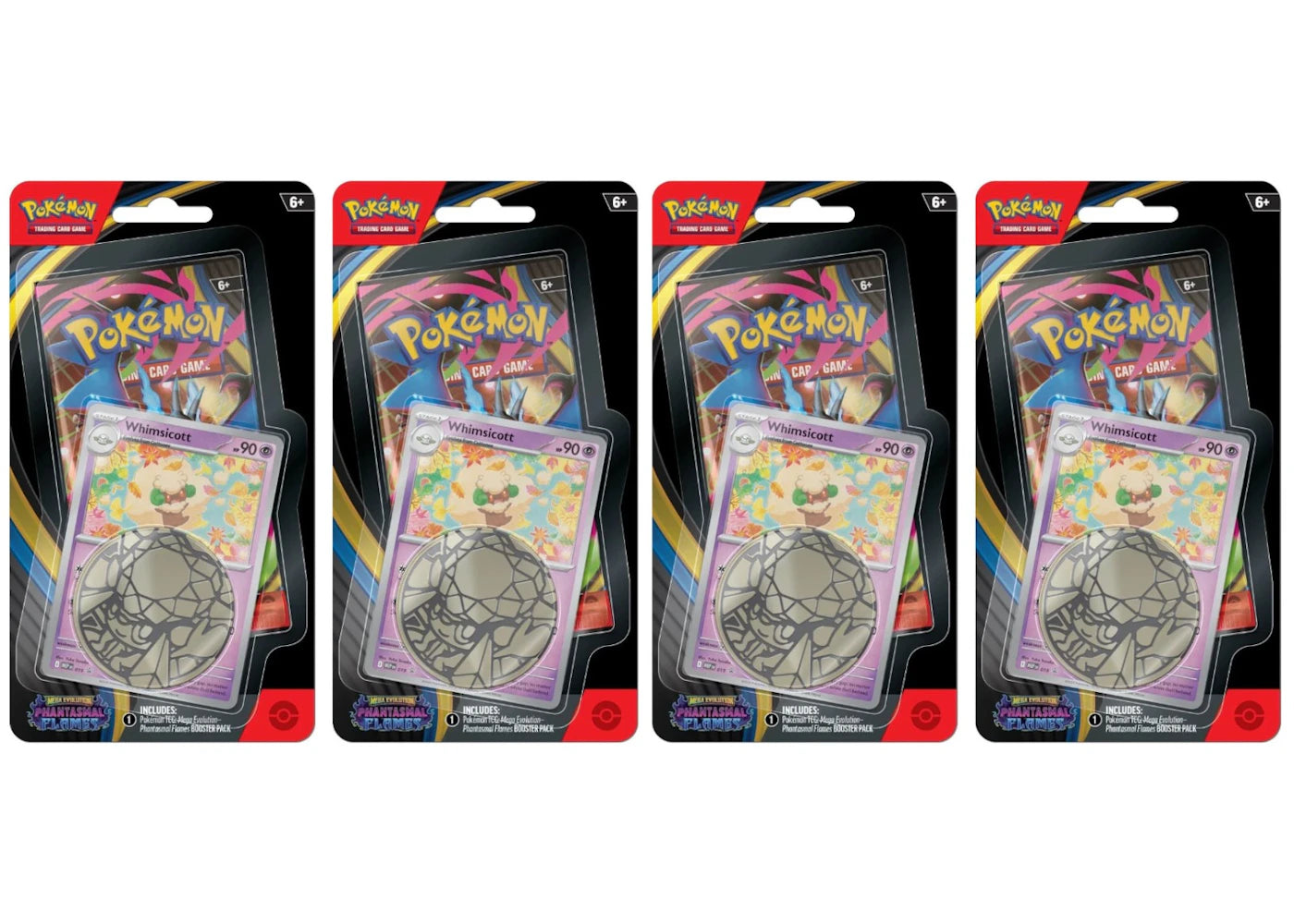 2025 Pokémon Mega Evolution Phantasmal Flames Whimsicott Blister Pack 4x Lot