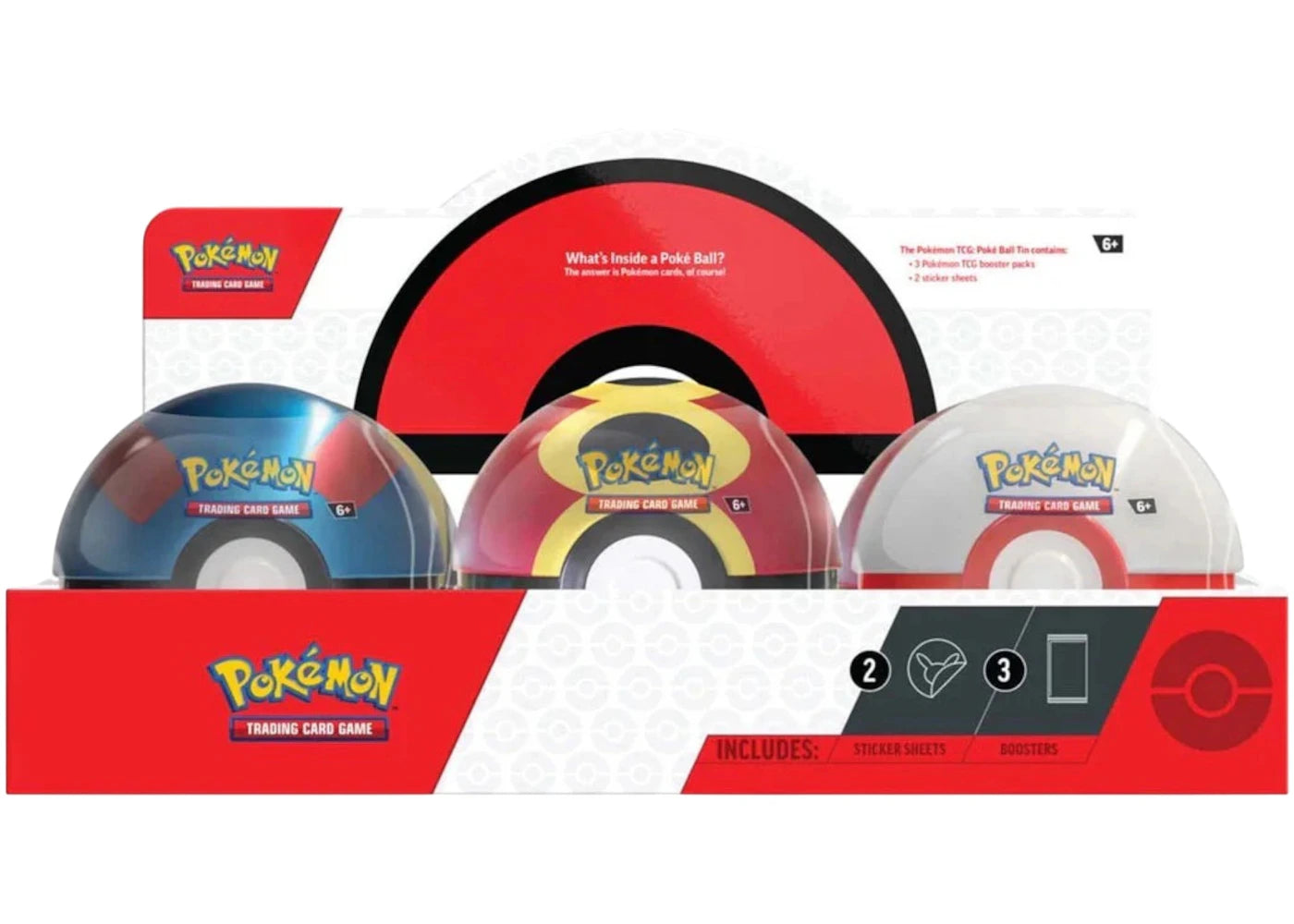2025 Pokémon Poke Ball Winter 6 Tin Case