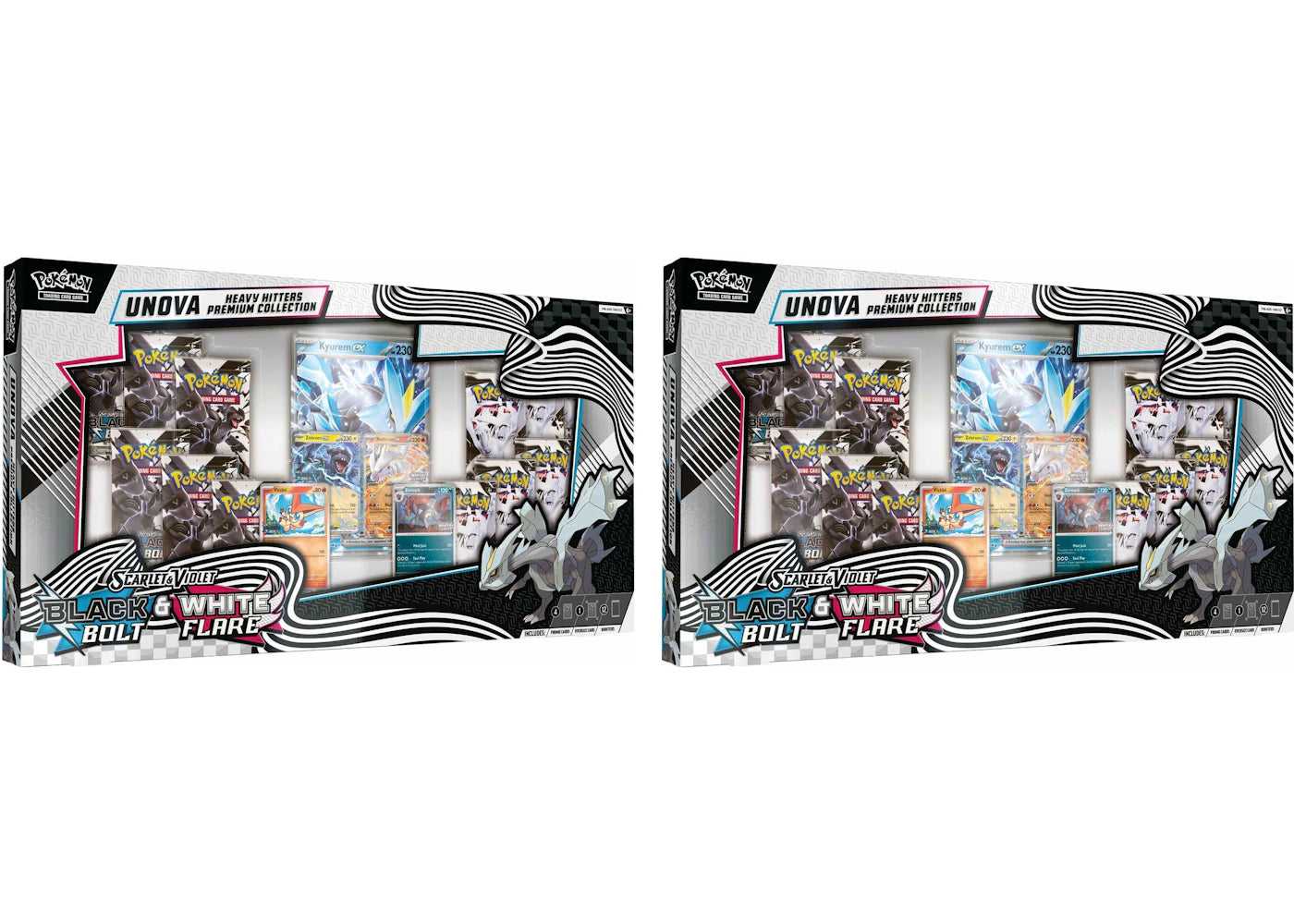 2025 Pokémon Scarlet & Violet Black Bolt & White Flare Unova Heavy Hitters Premium Collection (Costco Exclusive) 2x Lot