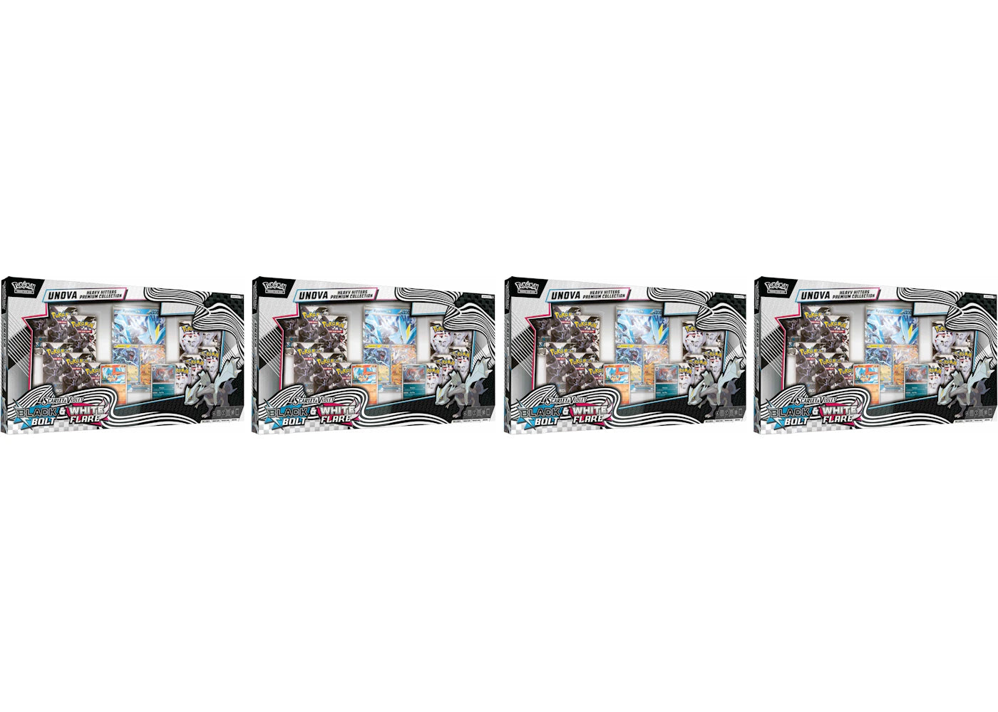 2025 Pokémon Scarlet & Violet Black Bolt & White Flare Unova Heavy Hitters Premium Collection (Costco Exclusive) 4x Lot