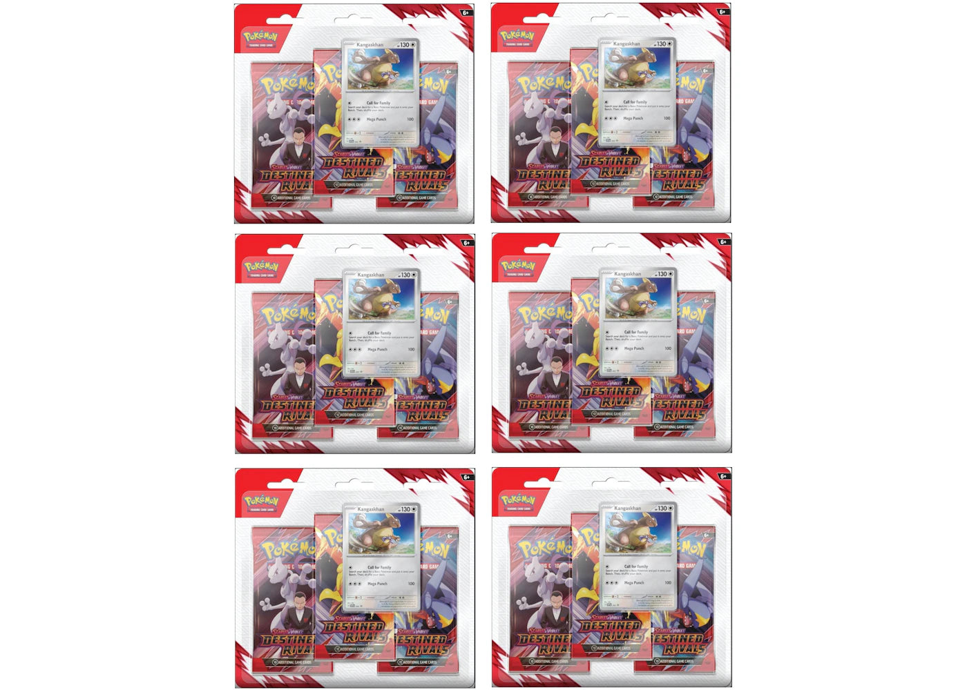 2025 Pokémon Scarlet & Violet Destined Rivals 3 Pack Blister Pack 6x Lot