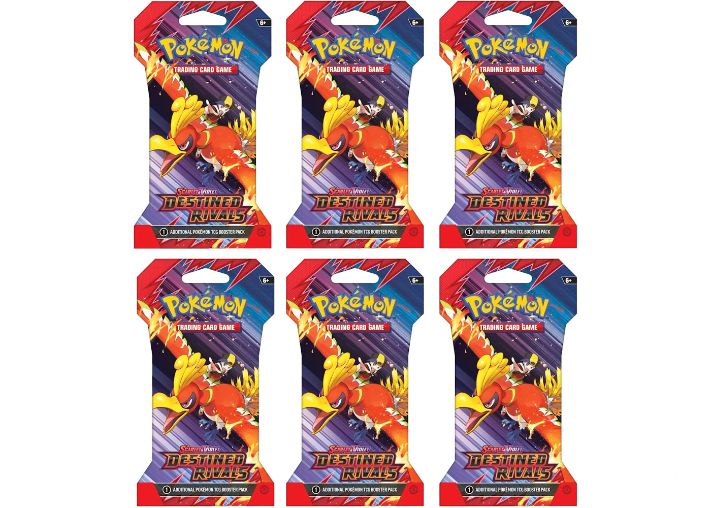 2025 Pokémon Scarlet & Violet Destined Rivals Booster Pack 6x Lot (Artwork May Vary)
