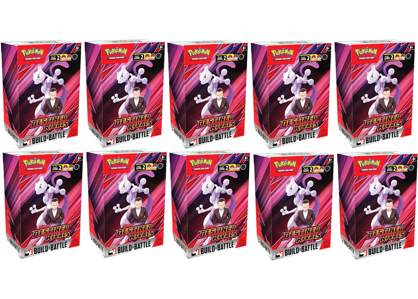 2025 Pokémon Scarlet & Violet Destined Rivals Build & Battle Box 10x Lot