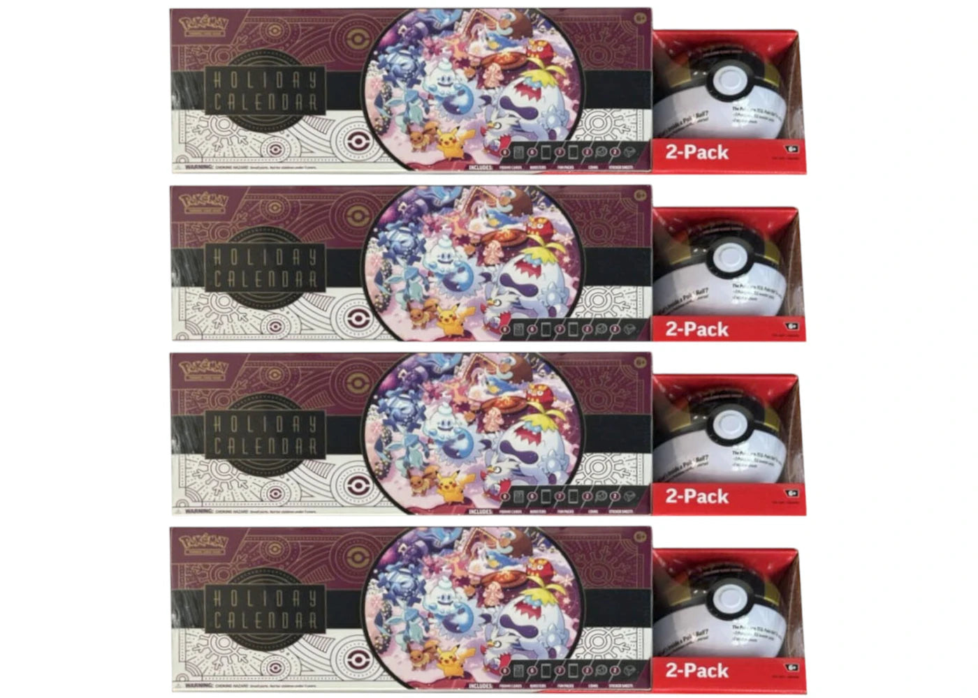 2025 Pokémon Scarlet & Violet Holiday Calendar + Pokeball Costco Bundle (Pokeball Color May Vary) 4x Lot
