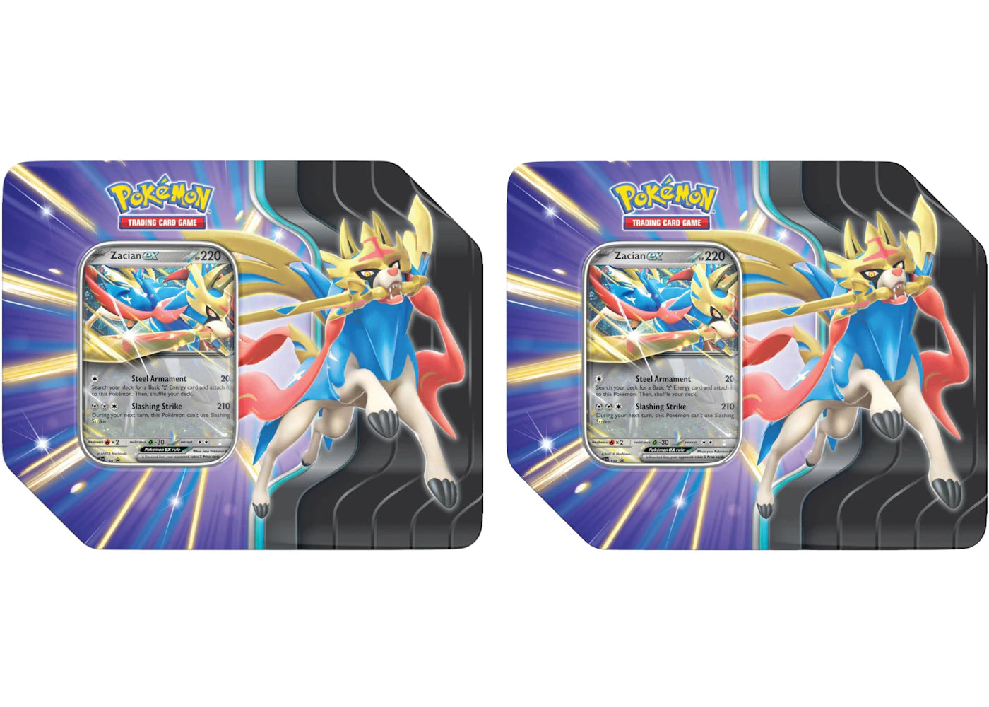 2025 Pokémon Scarlet & Violet Journey Together Zacian EX Slashing Legends Tin 2x Lot