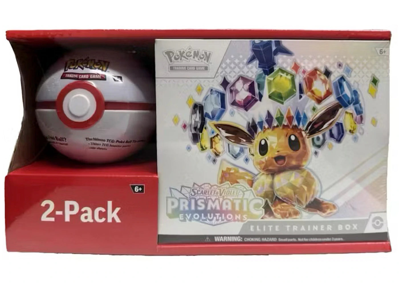 2025 Pokémon Scarlet & Violet Prismatic Evolutions Elite Trainer Box + Pokeball Sam's Club Bundle (Pokeball Color May Vary)
