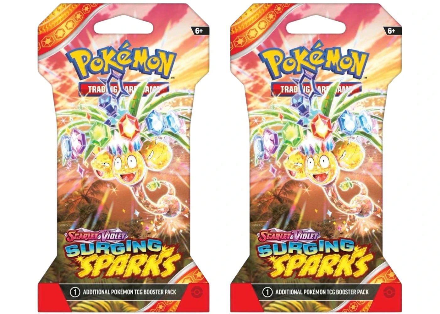 2025 Pokémon Scarlet & Violet Surging Sparks Alolan Exeggutor Sleeved Booster Pack 2x Lot