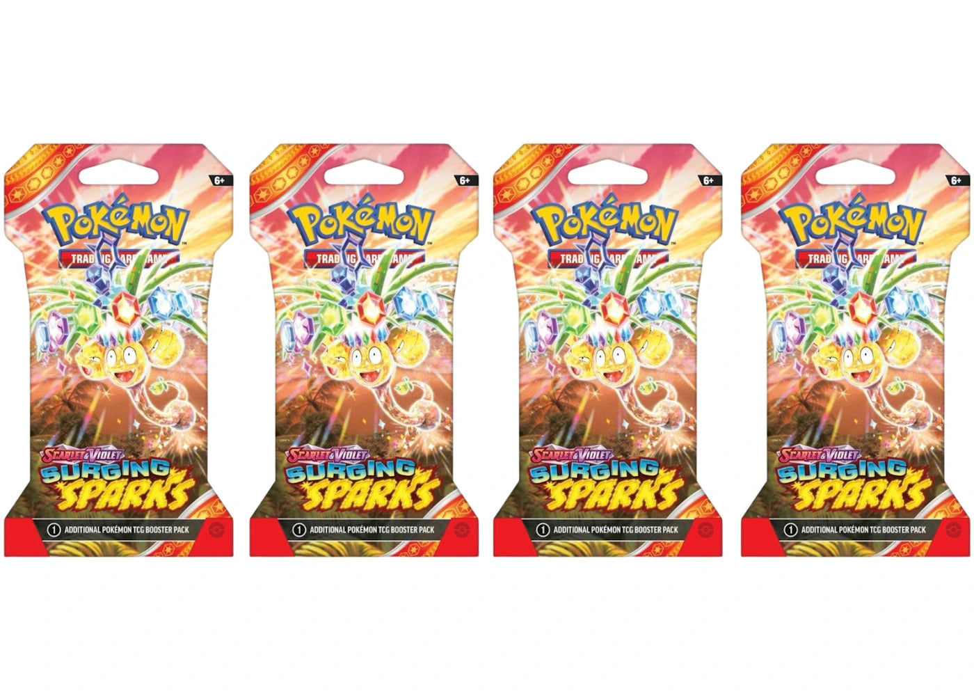 2025 Pokémon Scarlet & Violet Surging Sparks Alolan Exeggutor Sleeved Booster Pack 4x Lot