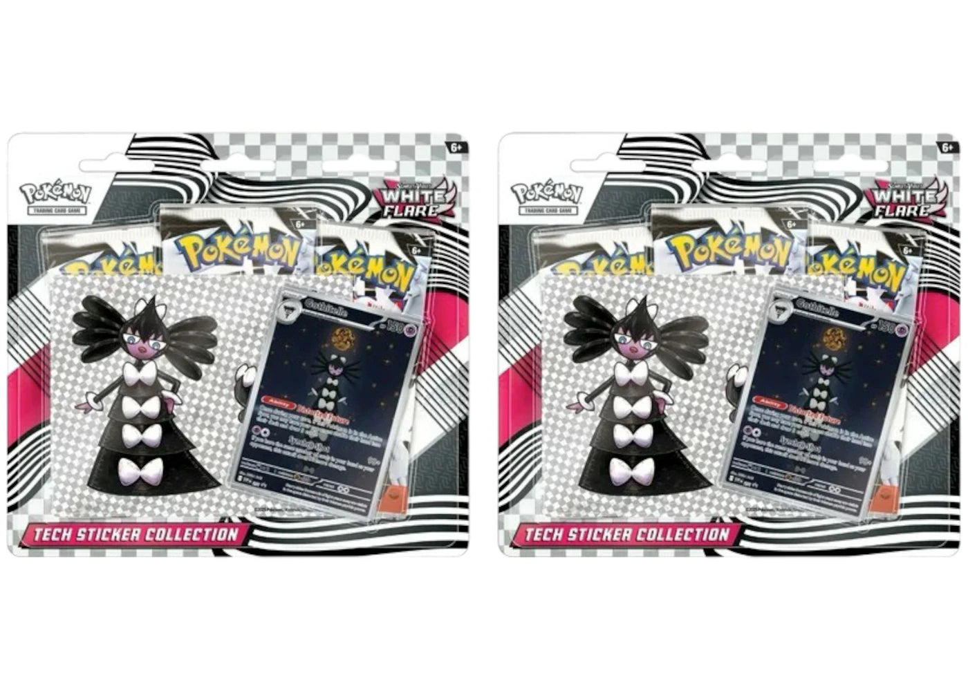 2025 Pokémon Scarlet & Violet White Flare Tech Sticker Collection Blister Pack 2x Lot