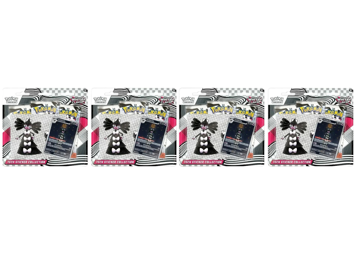 2025 Pokémon Scarlet & Violet White Flare Tech Sticker Collection Blister Pack 4x Lot