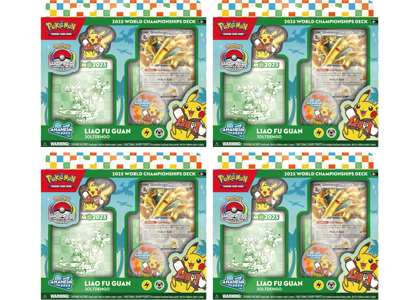 2025 Pokemon World Champion Deck Anaheim Liao Fu Guan Gholdengo Box 4x Lot