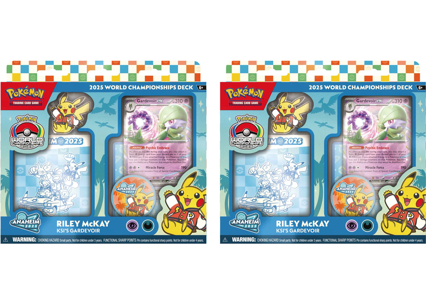 2025 Pokemon World Champion Deck Anaheim Riley McKay KSI's Gardevoir Box 2x Lot