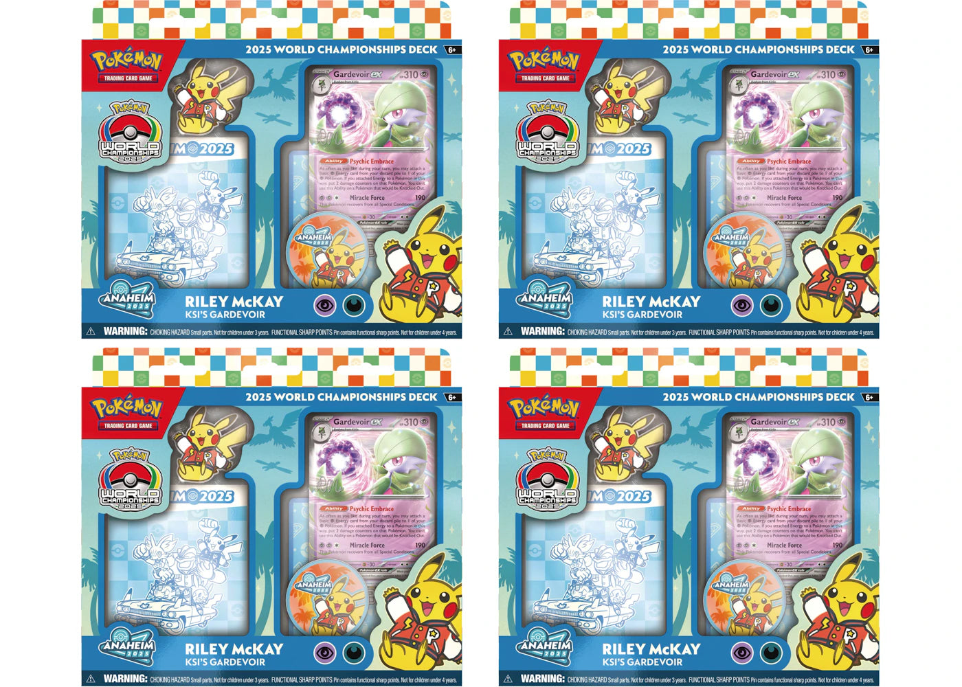 2025 Pokemon World Champion Deck Anaheim Riley McKay KSI's Gardevoir Box 4x Lot