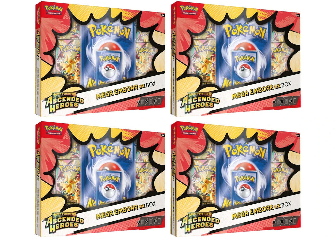 2026 Pokemon Mega Evolution Ascended Heroes Mega Emboar ex Box 4x Lot