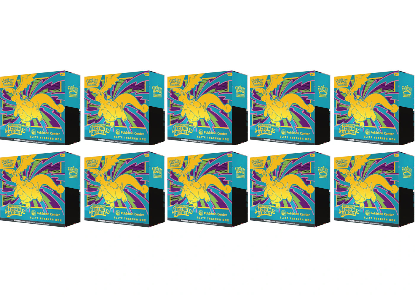 2026 Pokémon Mega Evolution Ascended Heroes Pokemon Center Elite Trainer Box 10x Lot