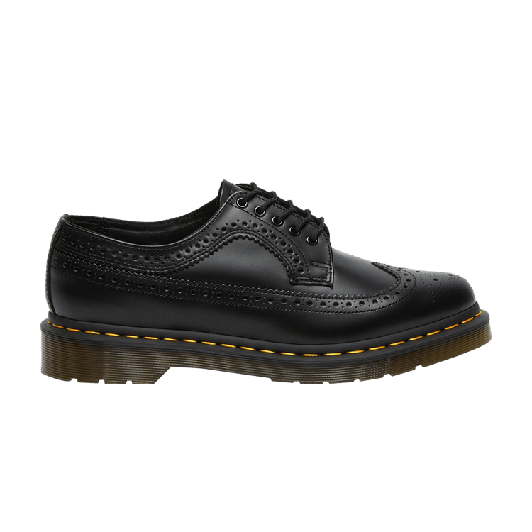 Dr. Martens 3989 Yellow Stitch Smooth Leather Brogue Black