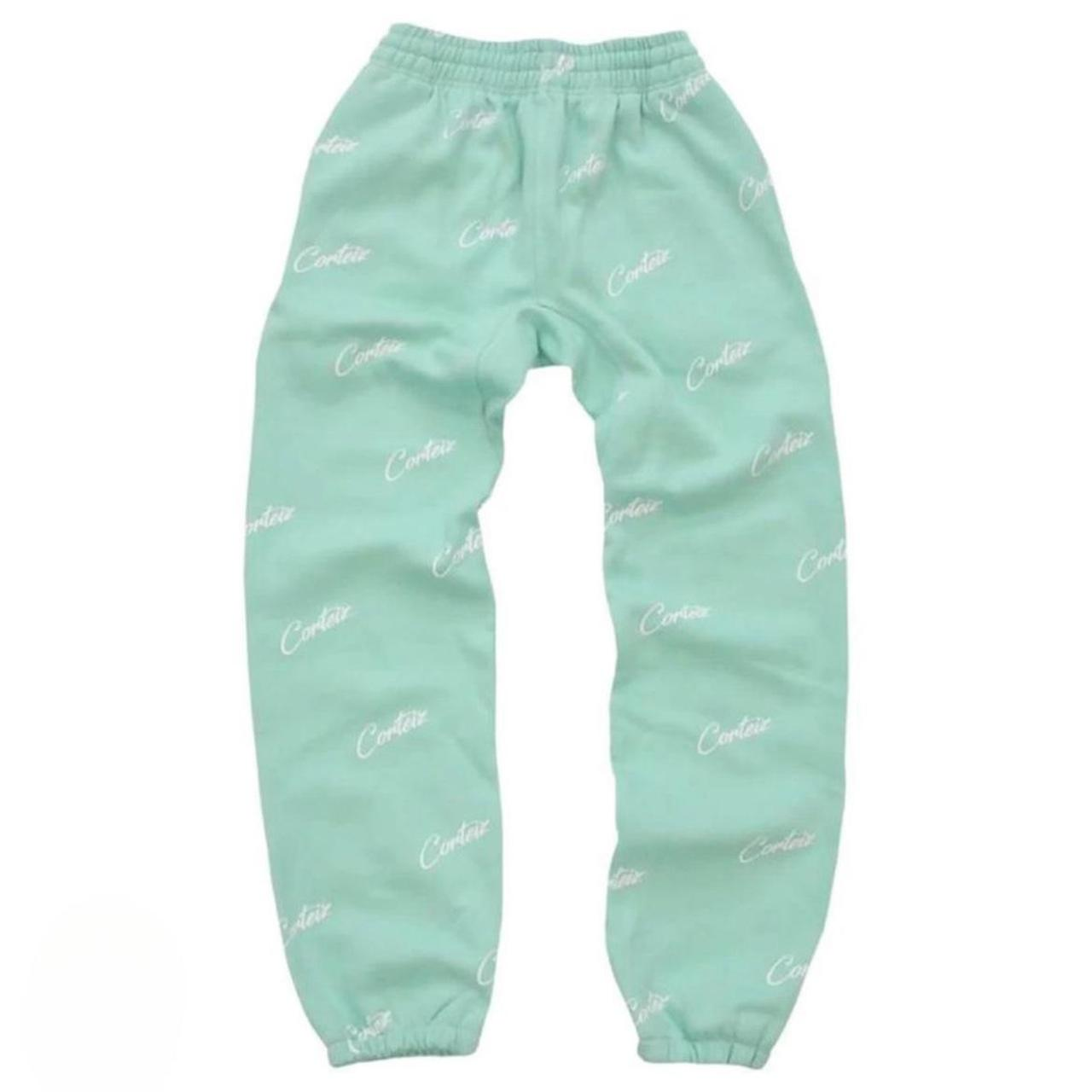 Corteiz All Over Print Joggers Mint Green/White