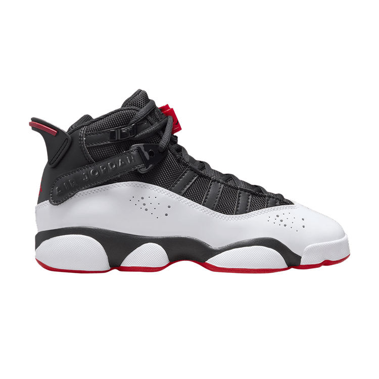 Jordan 6 Rings Black White University Red (GS)