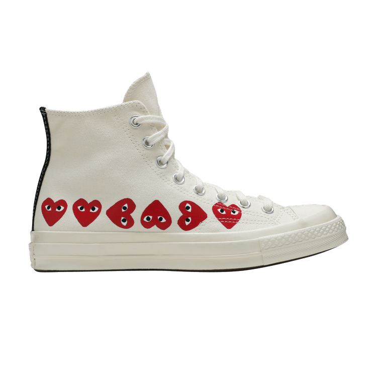Converse Chuck Taylor All Star 70 Hi Comme des Garcons PLAY Multi-Heart White