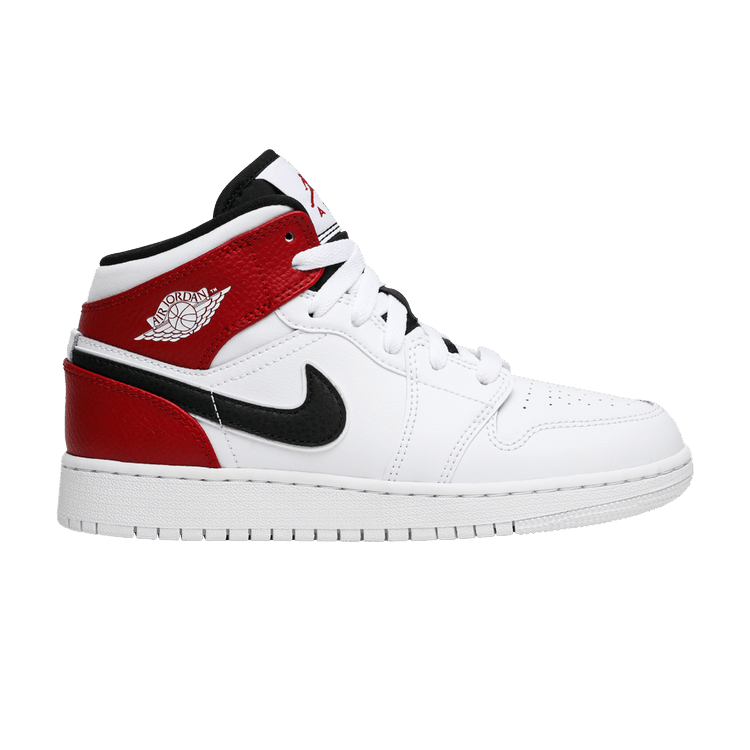 Jordan 1 Mid White Black Gym Red (GS)