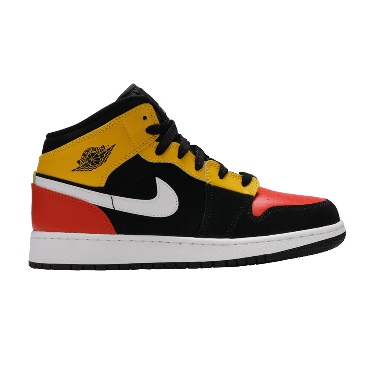 Jordan 1 Mid Black Amarillo Team Orange (GS)