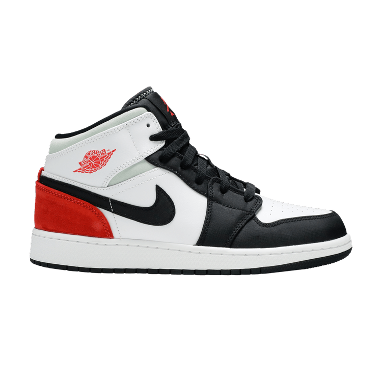 Jordan 1 Mid SE White Black Red Spruce (GS)