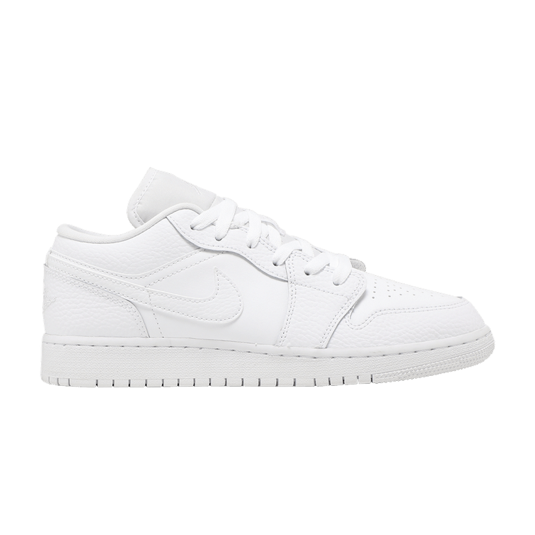 Jordan 1 Low Triple White Tumbled Leather (GS)