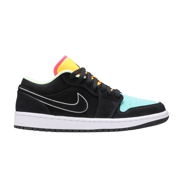 Jordan 1 Low Black Aurora Green Laser Orange