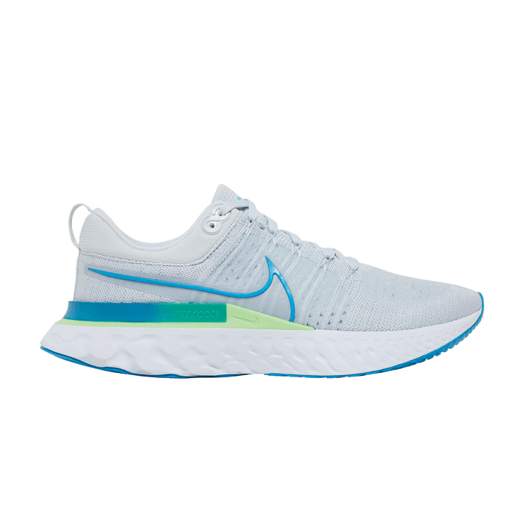 Nike React Infinity Run Flyknit 2 Pure Platinum Emerald Laser Blue