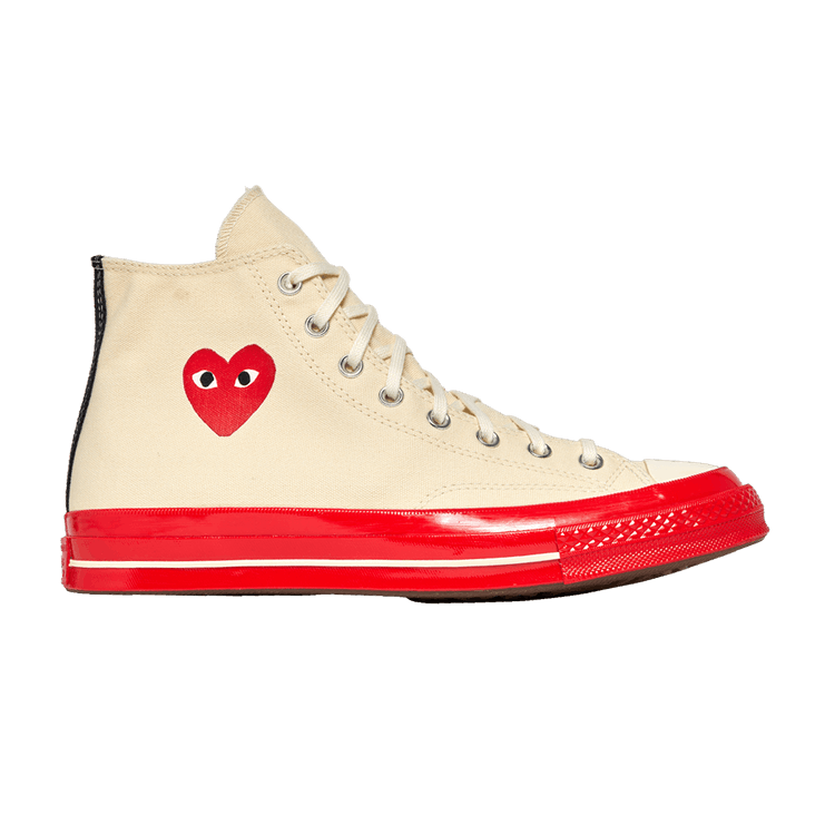 Converse Chuck Taylor All Star 70 Hi Comme des Garcons PLAY Egret Red Midsole