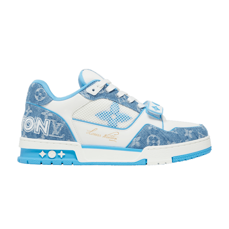 Louis Vuitton Trainer Low &#39;Velcro Strap - Light Blue Monogram Denim&#39; - Side Kicks