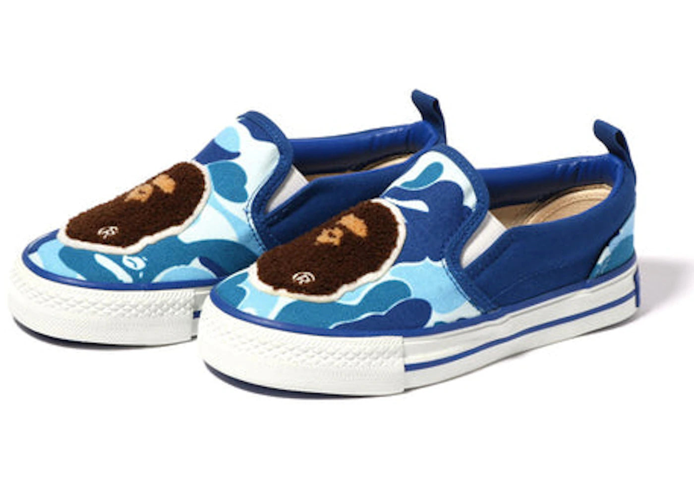 A Bathing Ape Ape Head Slip On Blue ABC Camo (PS)