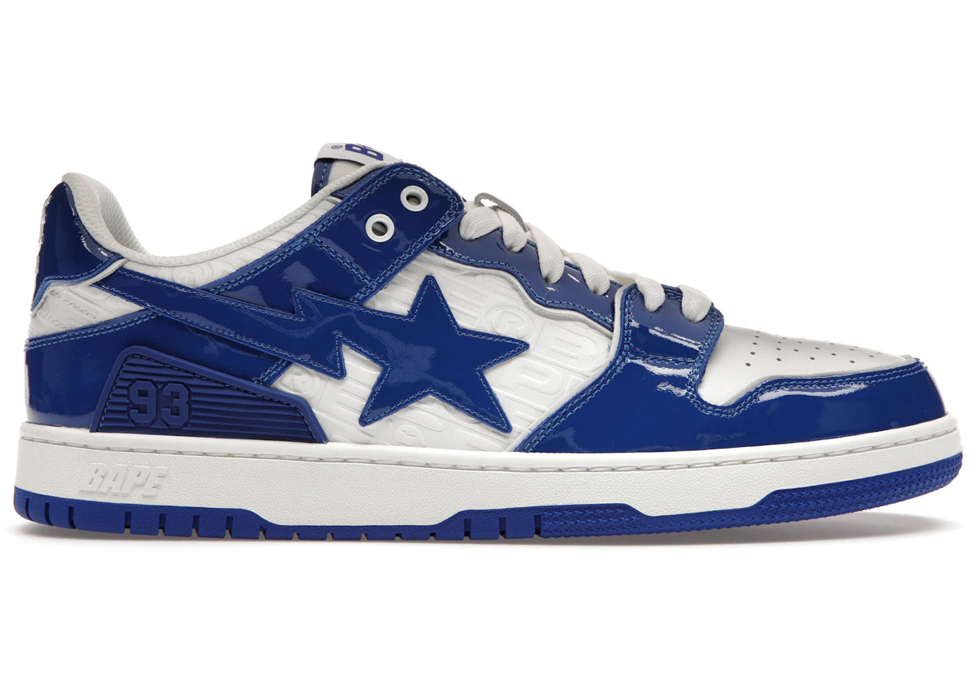 A Bathing Ape Bape SK8 Sta Blue White Patent
