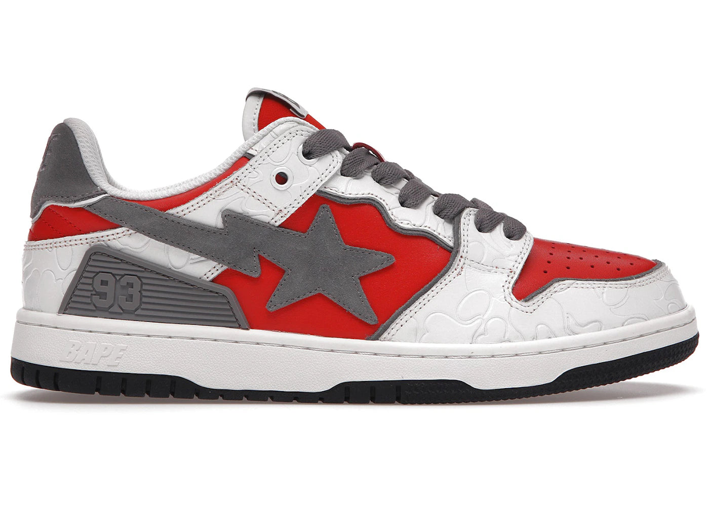 A Bathing Ape Bape SK8 Sta White Red