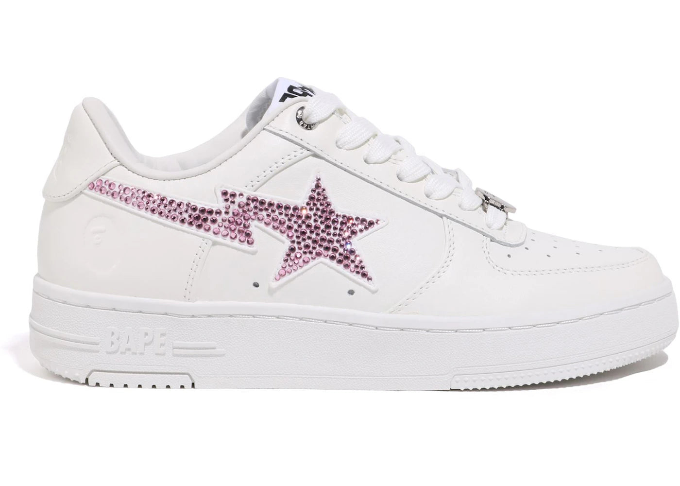 A Bathing Ape Bape Sta Low #50 White Pink Crystal