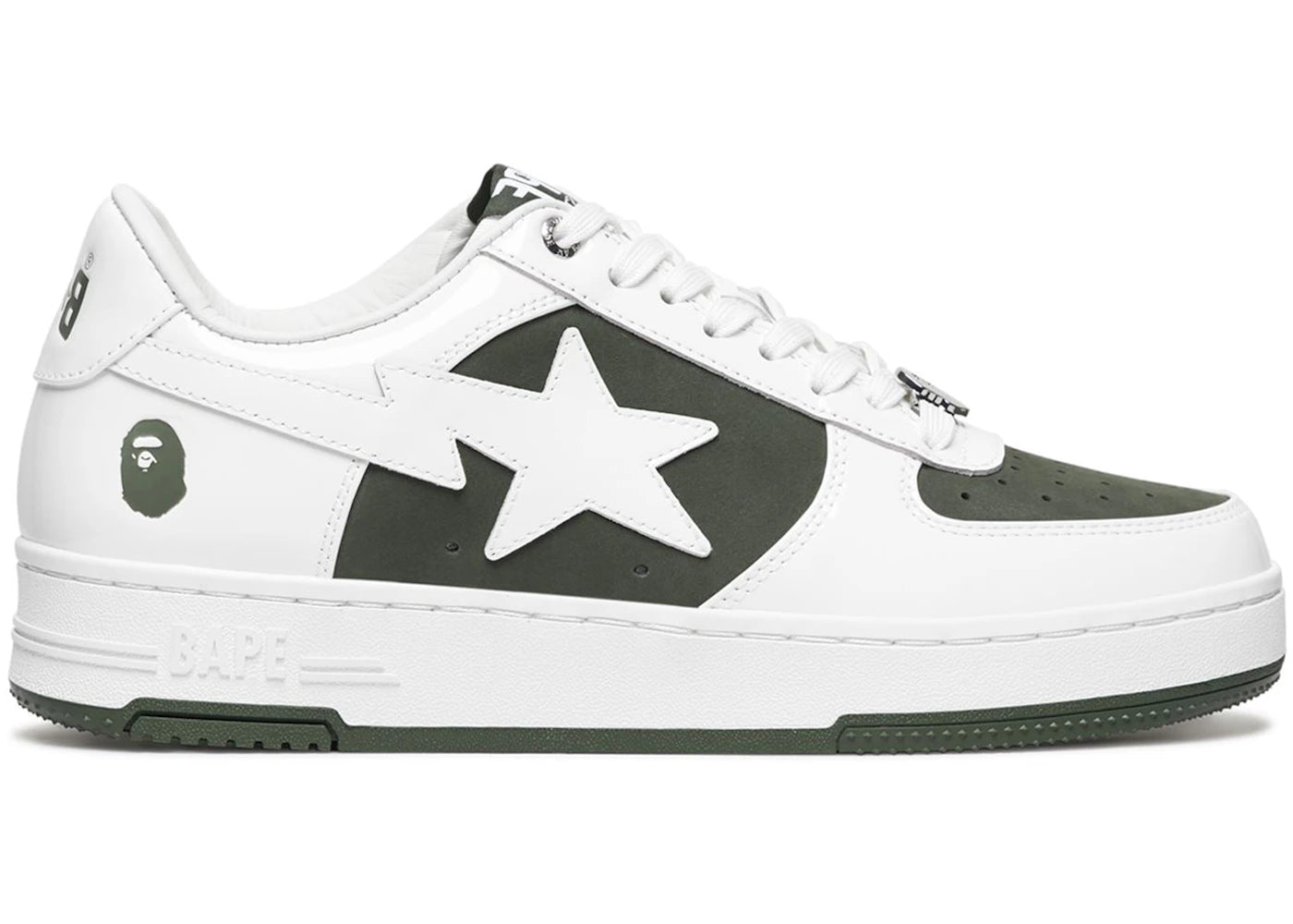 A Bathing Ape Bape Sta Low #6 White Olive Drab