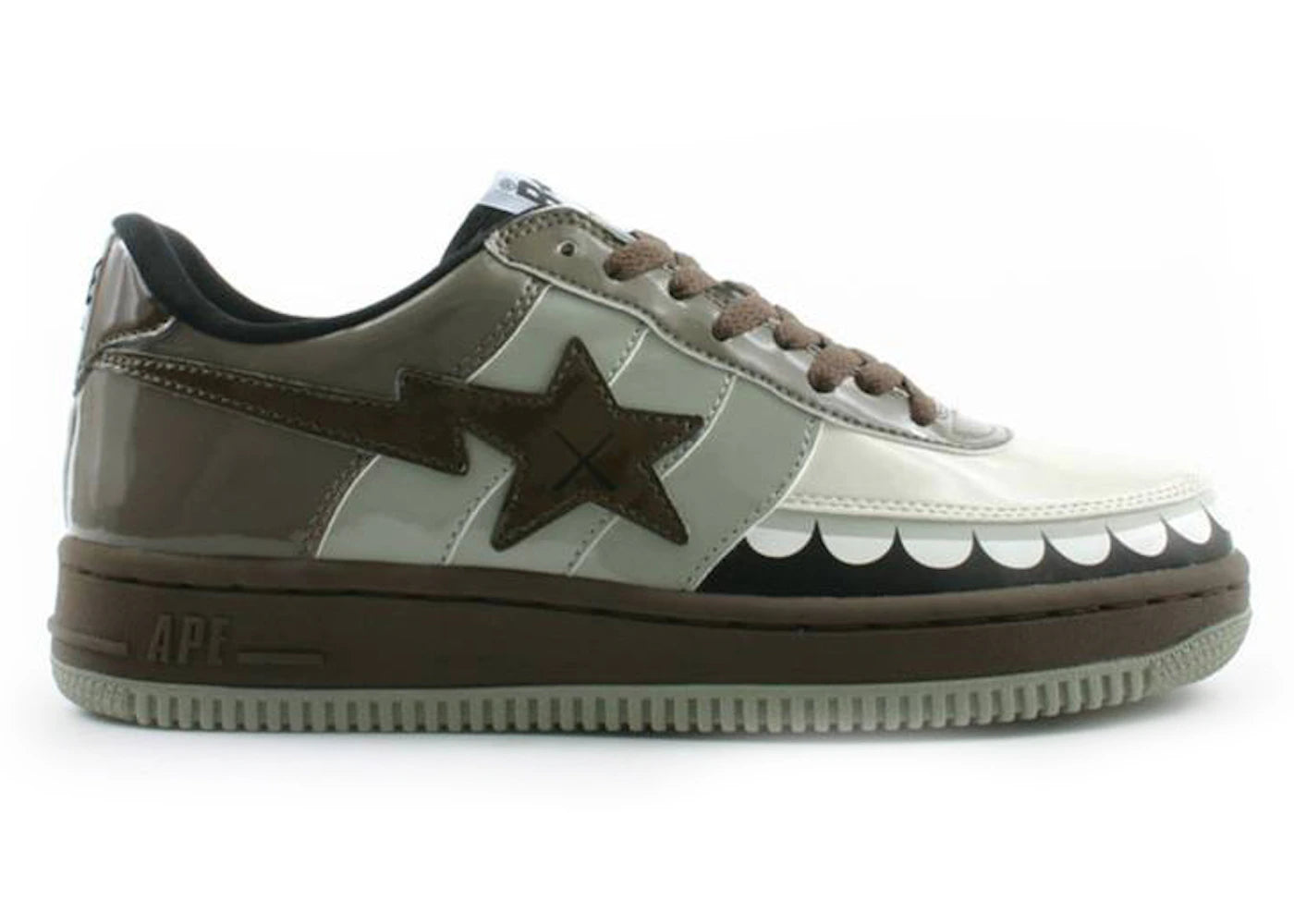A Bathing Ape Bape Sta Low KAWS Chompers Brown