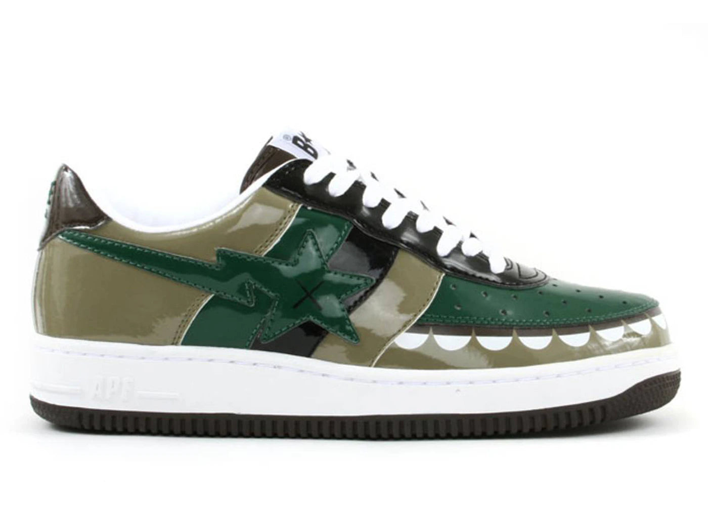 A Bathing Ape Bape Sta Low KAWS Chompers Dark Green