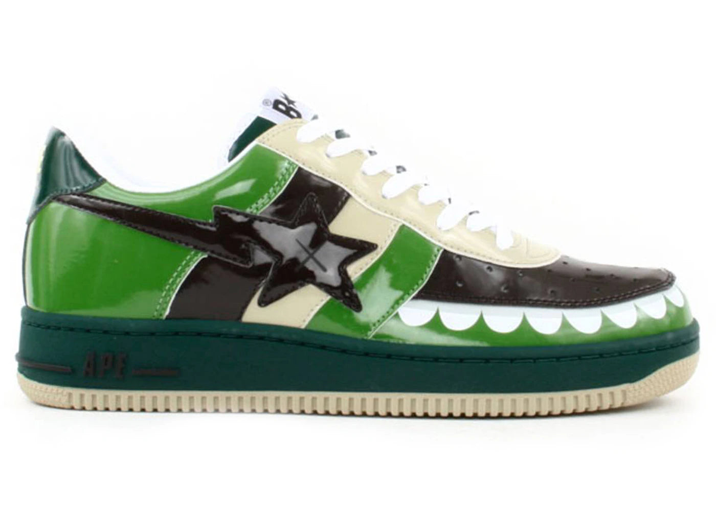 A Bathing Ape Bape Sta Low KAWS Chompers Green