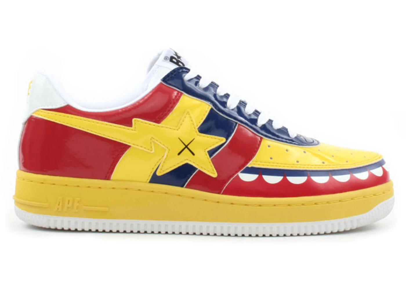 A Bathing Ape Bape Sta Low KAWS Chompers Yellow Red
