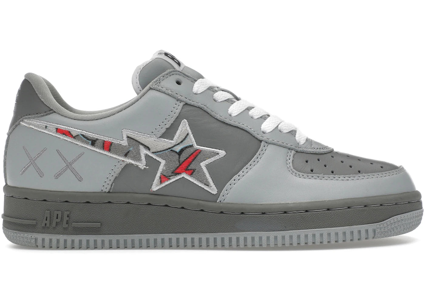 A Bathing Ape Bape Sta Low KAWS Gray Red