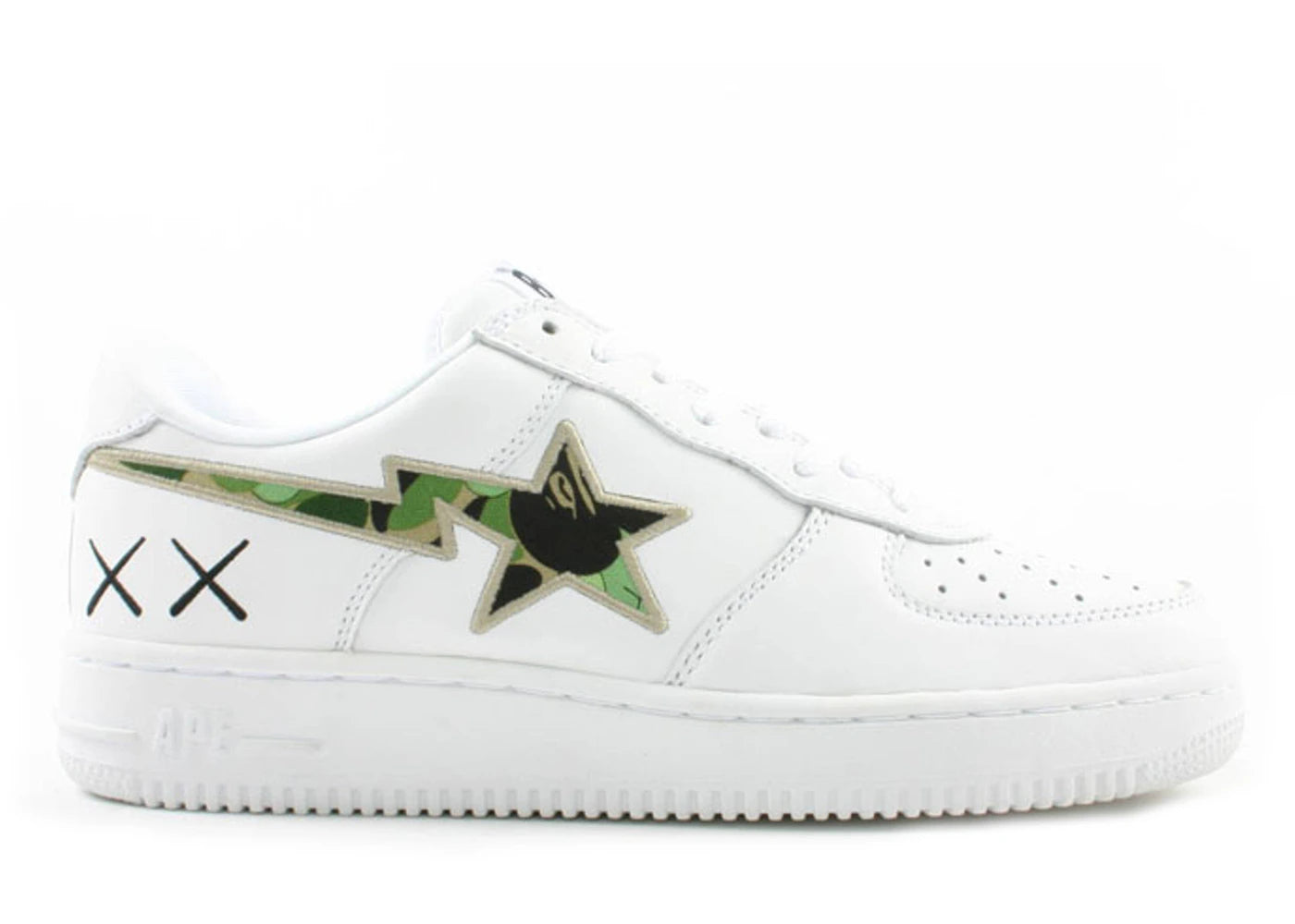 A Bathing Ape Bape Sta Low KAWS White Camo Green
